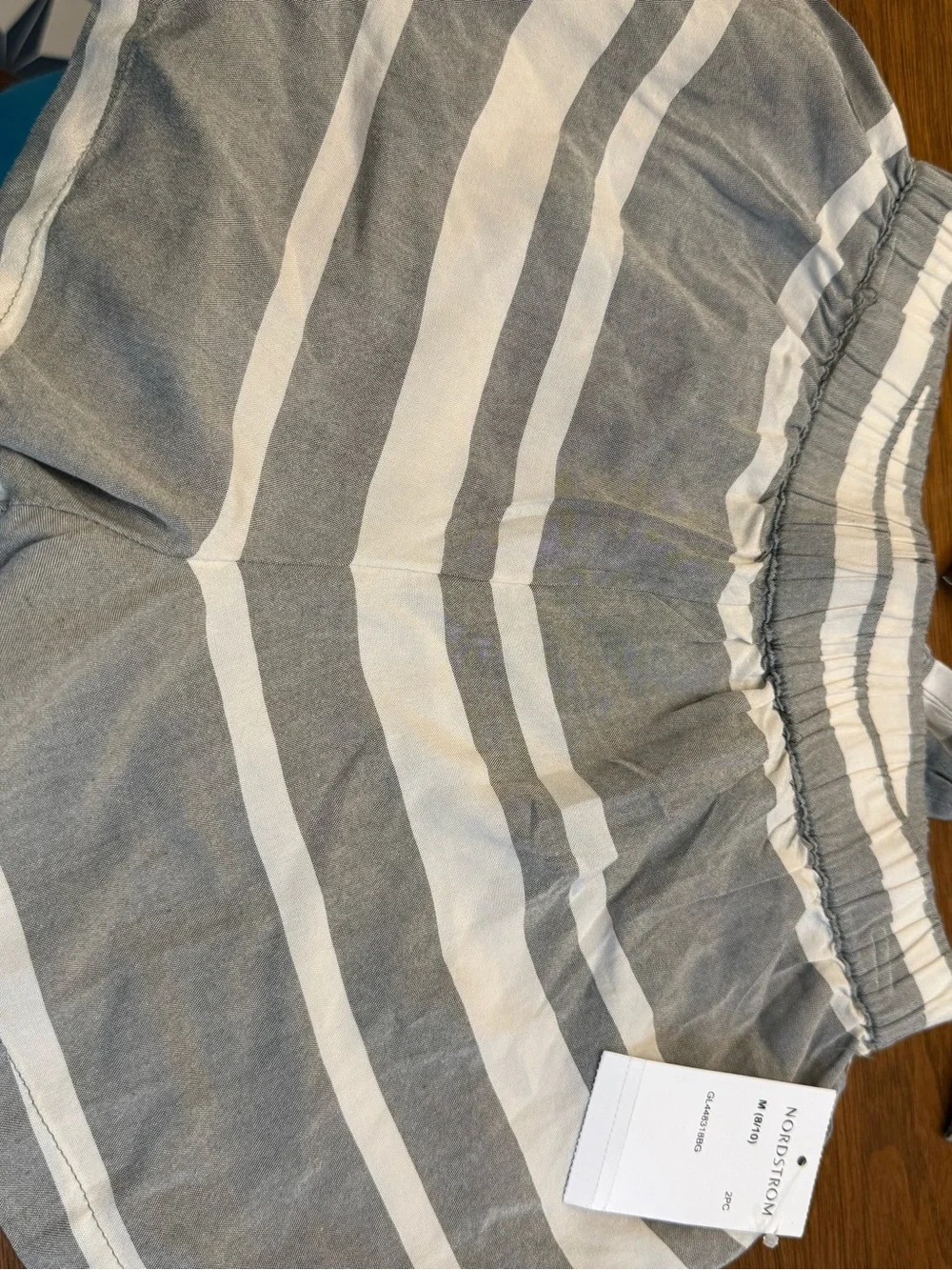 Nordstrom girls  Gray and White Striped Two-Piece skirt set